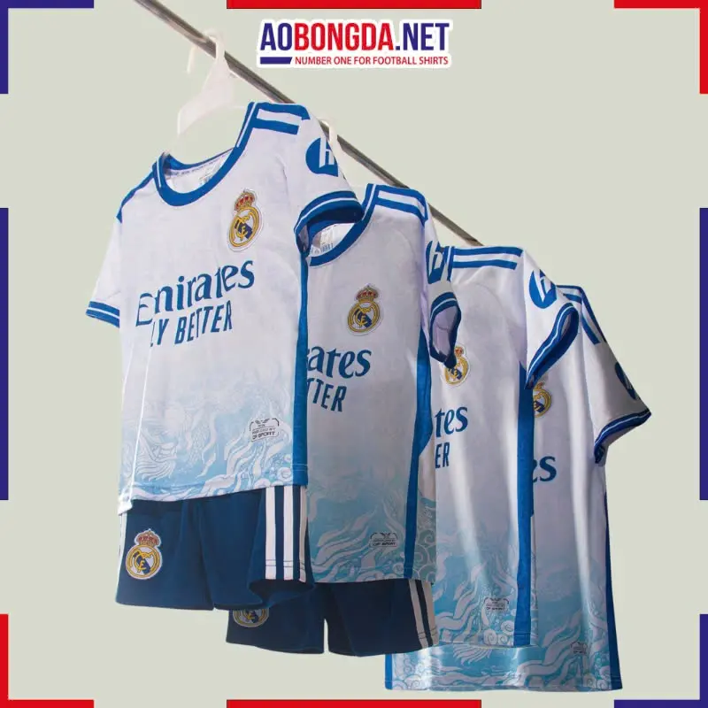 Áo Bóng Đá Câu Lạc Bộ Real Trẻ Em Winsport Trắng Rồng 2024-2025 