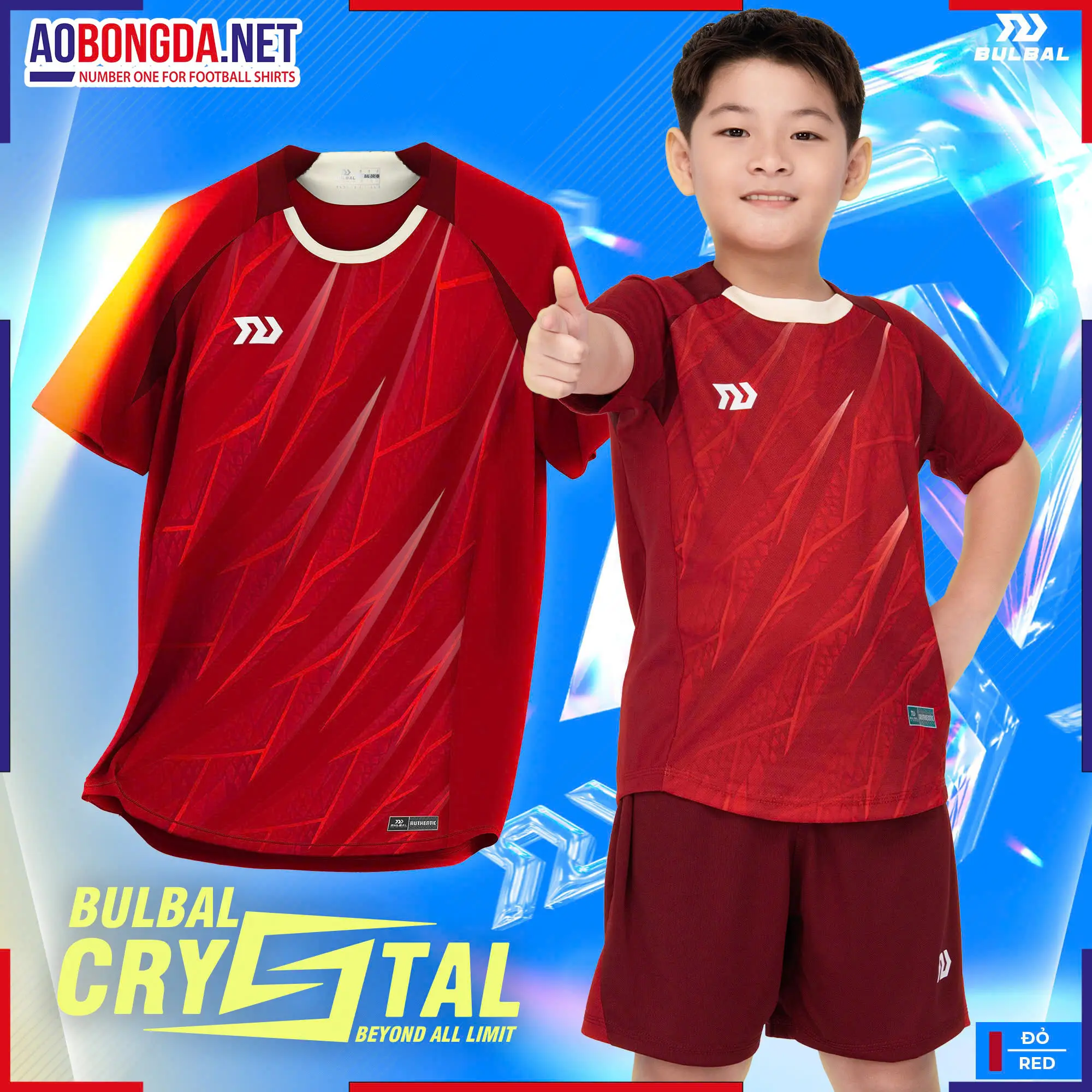 Bộ Quần Áo bóng đá trẻ em Bulbal Crystal Đỏ