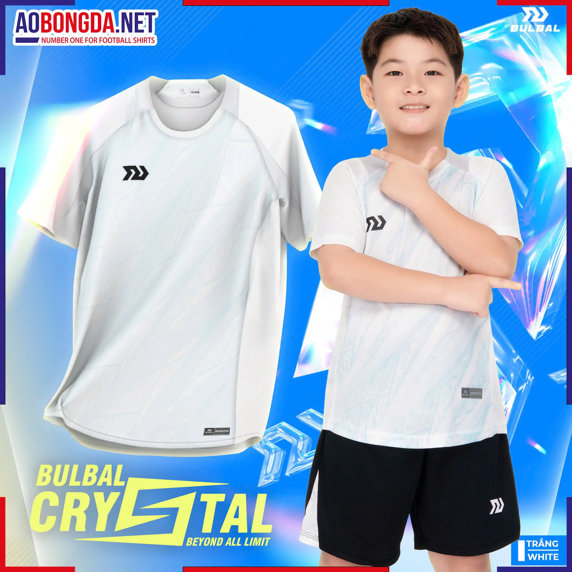 Bộ Quần Áo Bóng Đá Trẻ Em Bulbal Crystal Trắng