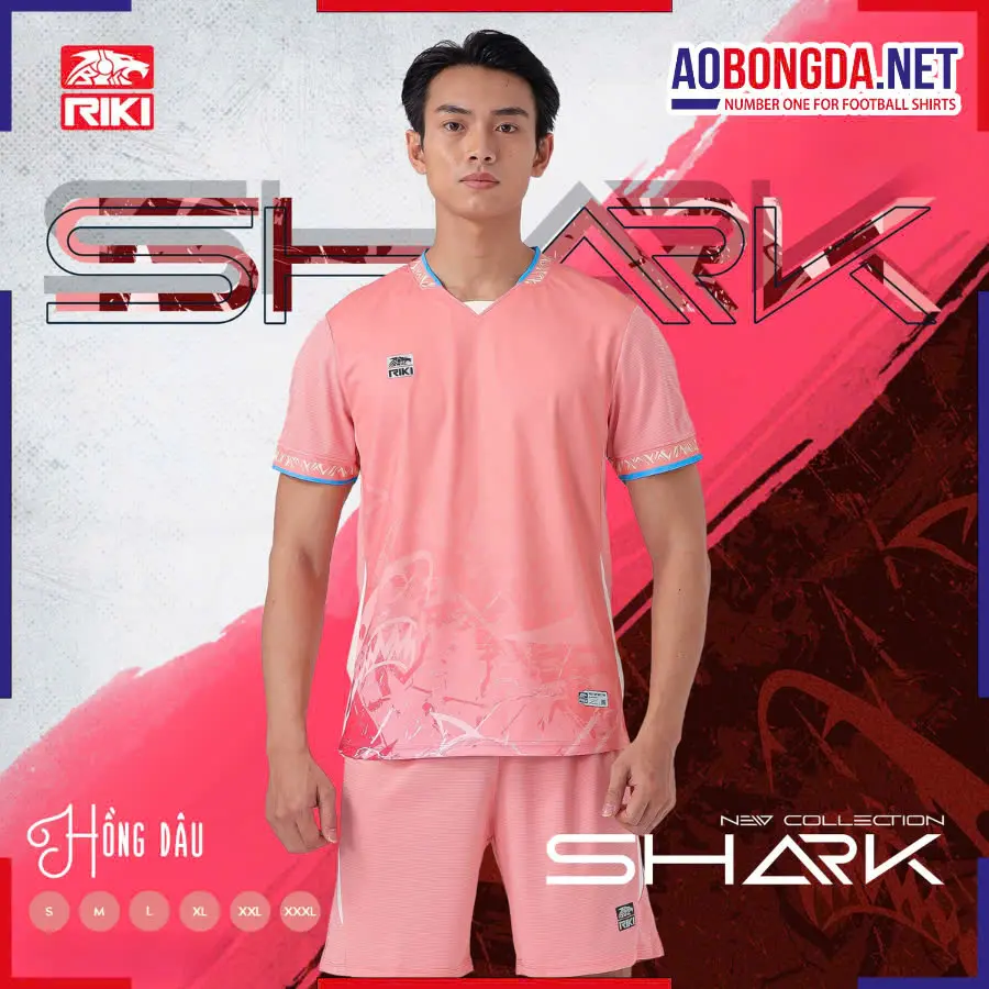 Áo Không Logo Riki BD03 Shark Hồng Dâu