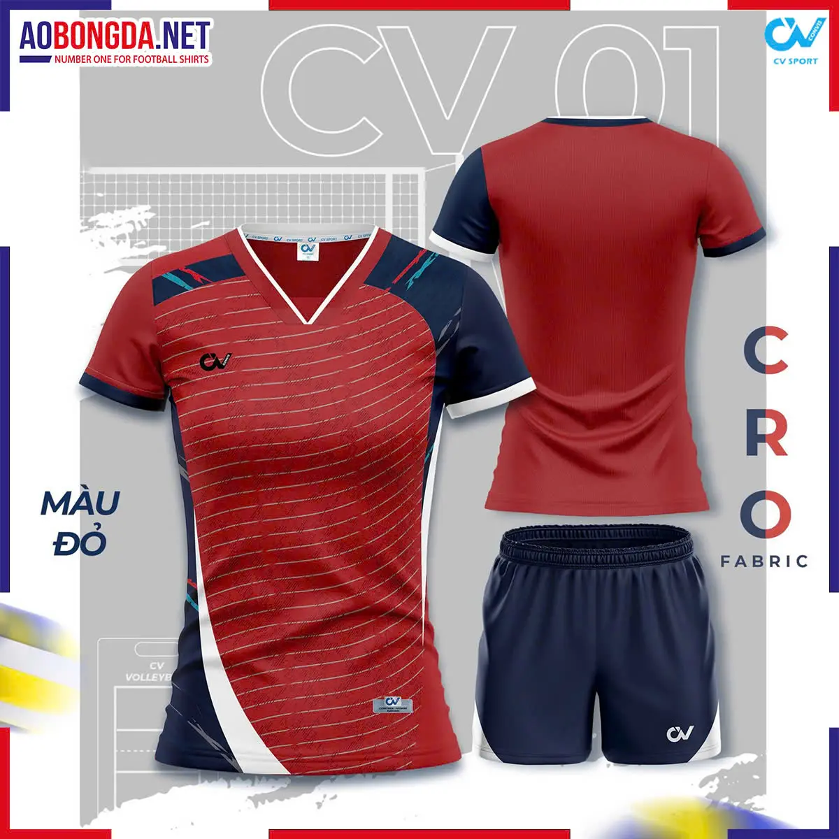 Bộ Bóng Chuyền CV CV01 Đỏ Nữ