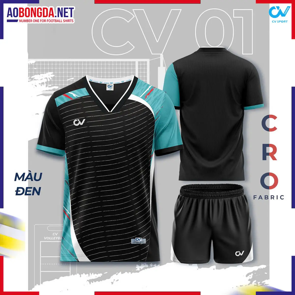 Bộ Bóng Chuyền CV CV01 Đen Nữ