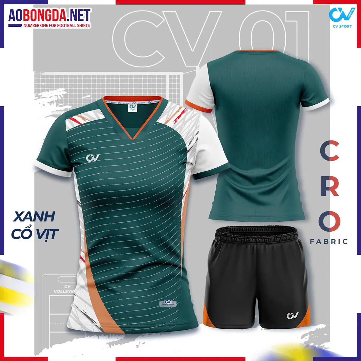 Bộ Bóng Chuyền CV CV01 Cổ Vịt Nữ