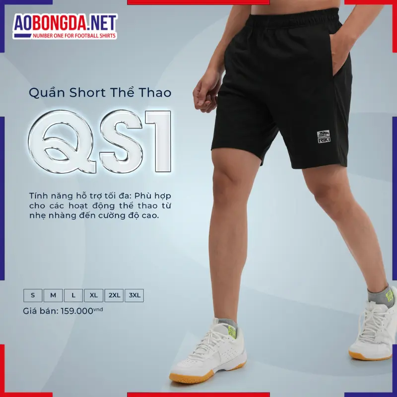 Quần Thể Thao Riki QS01 Nam Đen