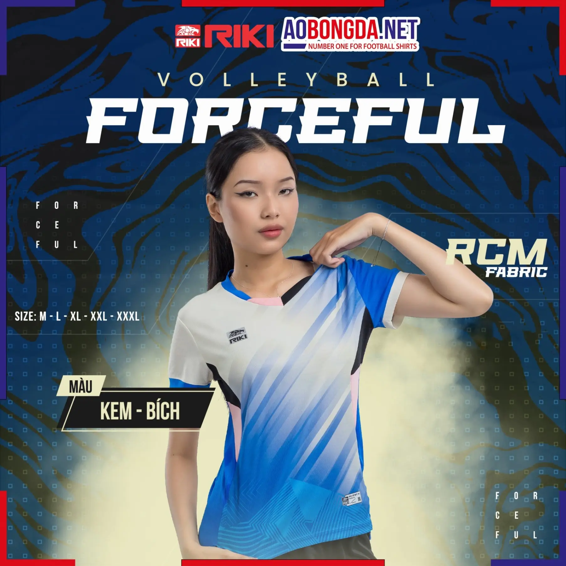 Áo Bóng Chuyền Riki Vol7 Kem Bích Nữ