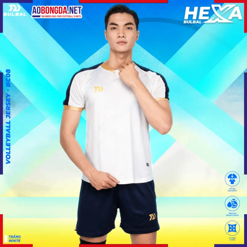 Bộ Bóng Chuyền Bulbal Hexa Trắng Nam