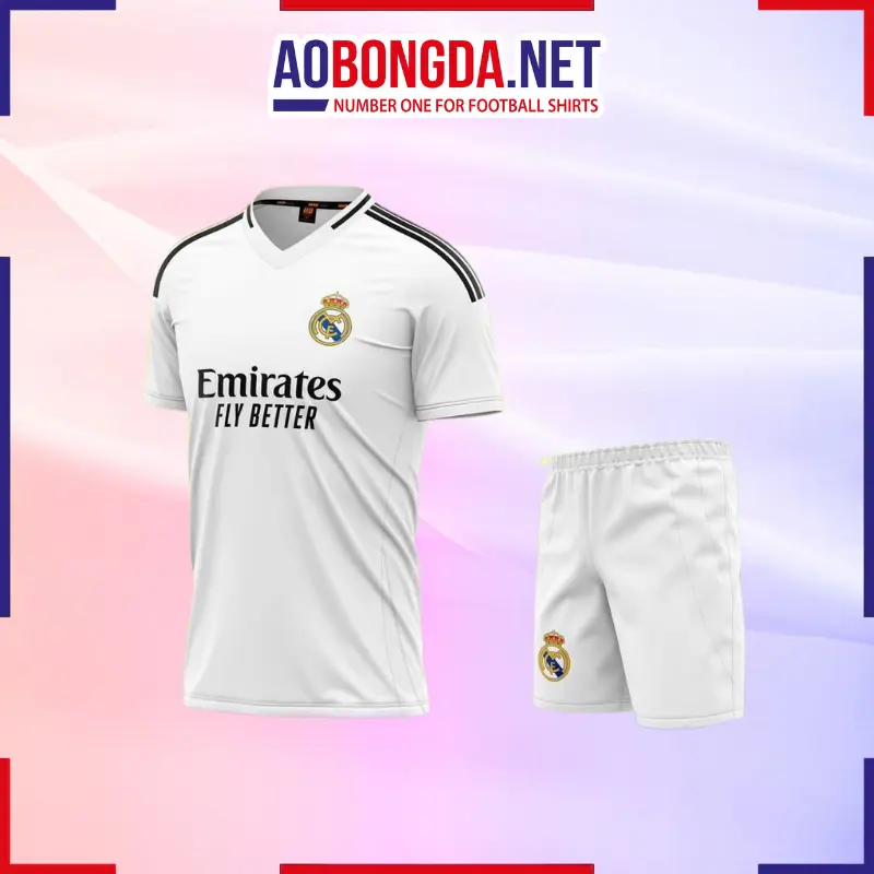 Áo Bóng Đá Câu Lạc Bộ Real Trẻ Em Trắng Sân Nhà 2024-2025 