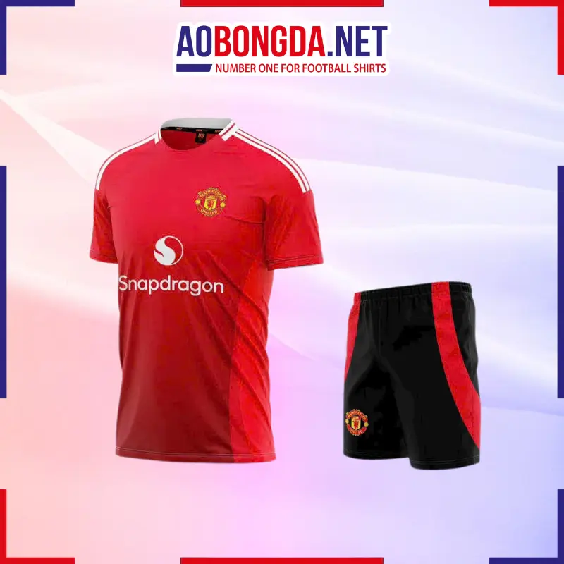 Áo Bóng Đá Câu Lạc Bộ Manchester United Trẻ Em Đỏ 2024-2025 Mẫu 1