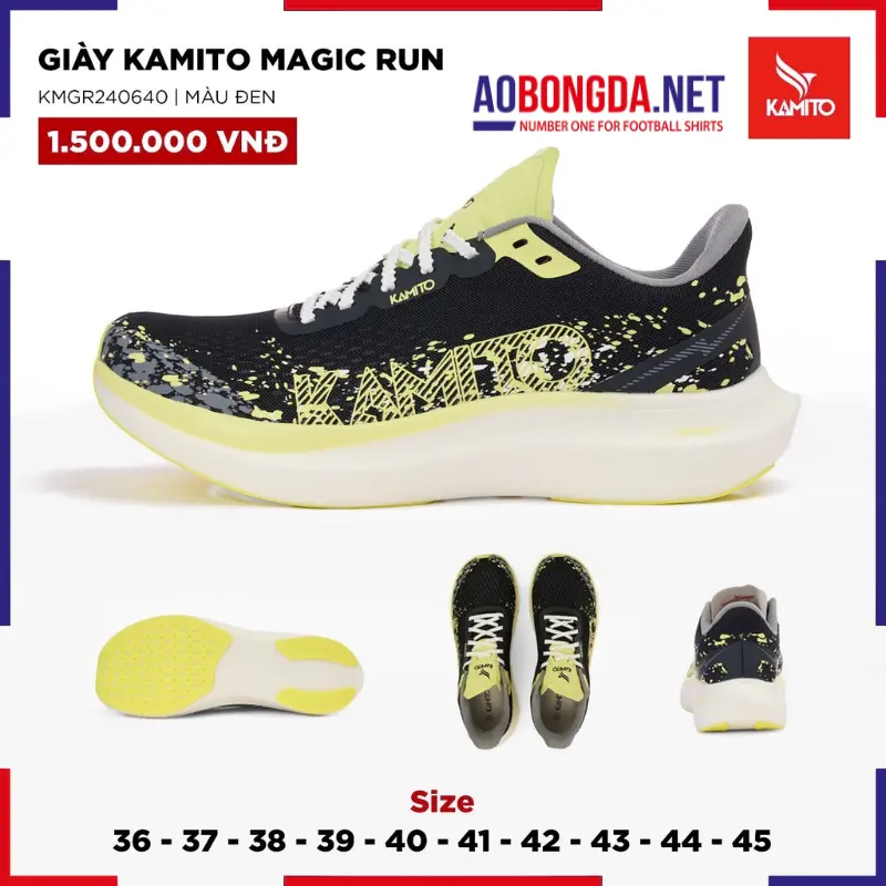 Giày Chạy Bộ Kamito Magic Run Đen