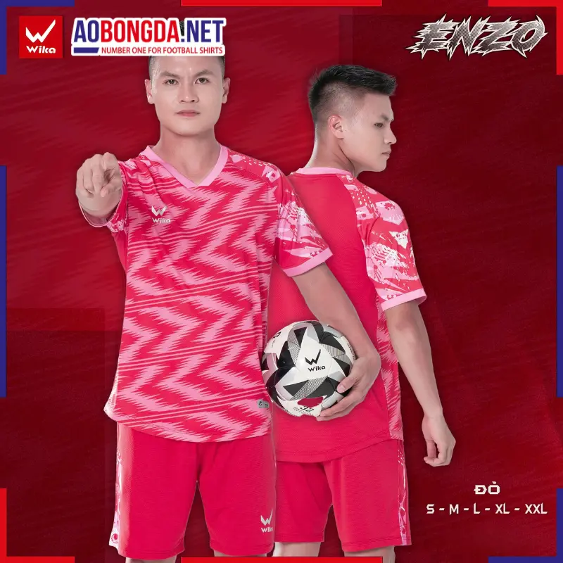 Áo Bóng Đá Không Logo Wika Enzo Đỏ