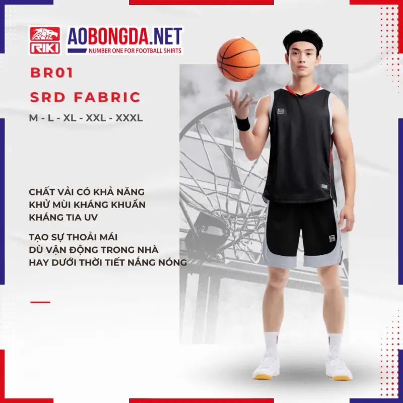 Bộ Bóng Rổ Riki BR01 Swift Đen Nam