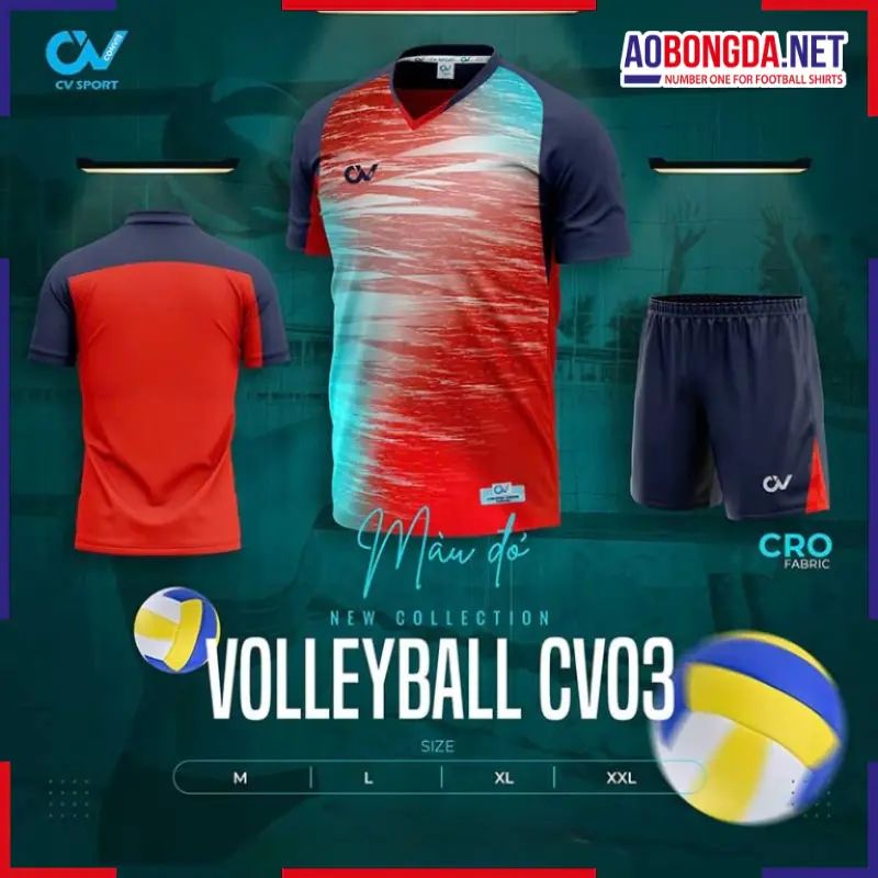 Bộ Bóng Chuyền CV CV03 Đỏ Nam