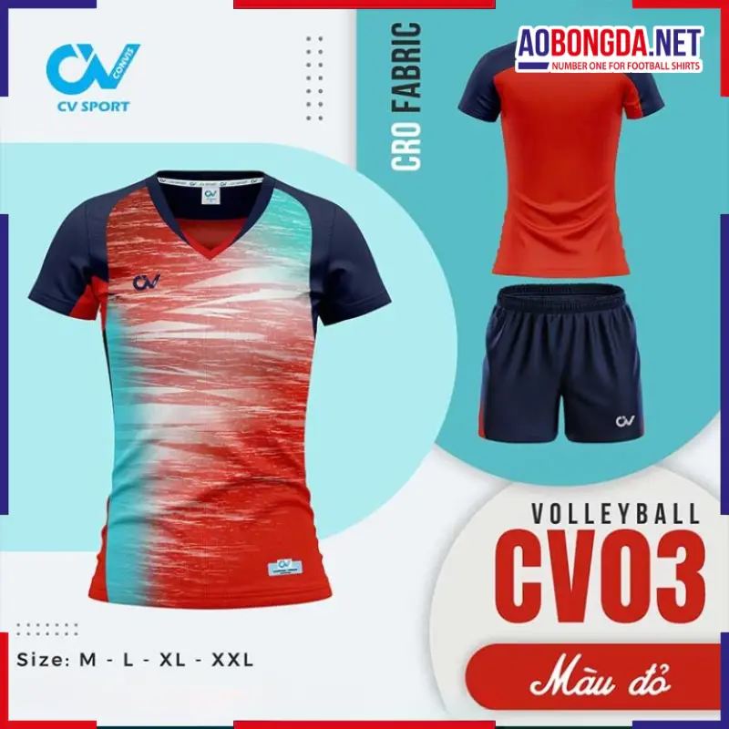 Bộ Bóng Chuyền CV CV03 Đỏ Nữ
