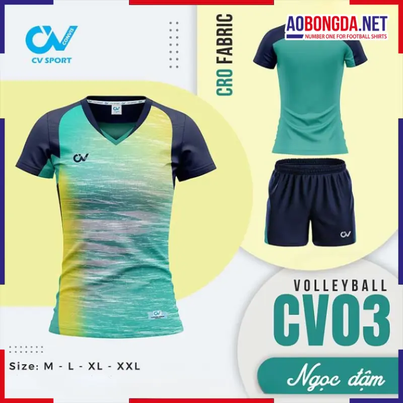Bộ Bóng Chuyền CV CV03 Ngọc Đậm Nữ