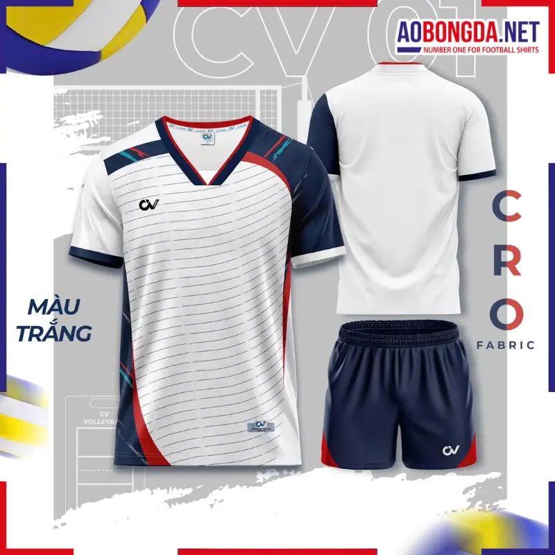 Bộ Bóng Chuyền CV CV01 Trắng Nam
