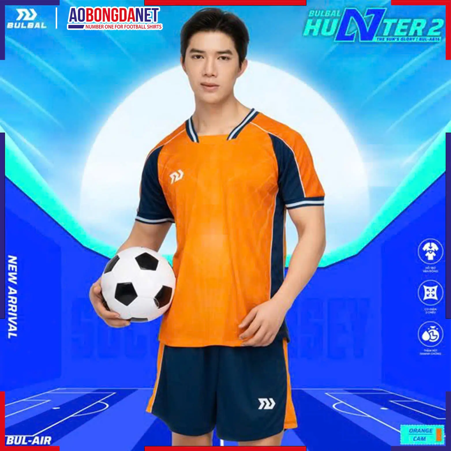 Áo Bóng Đá Không Logo Bulbal Hunter 2 Cam