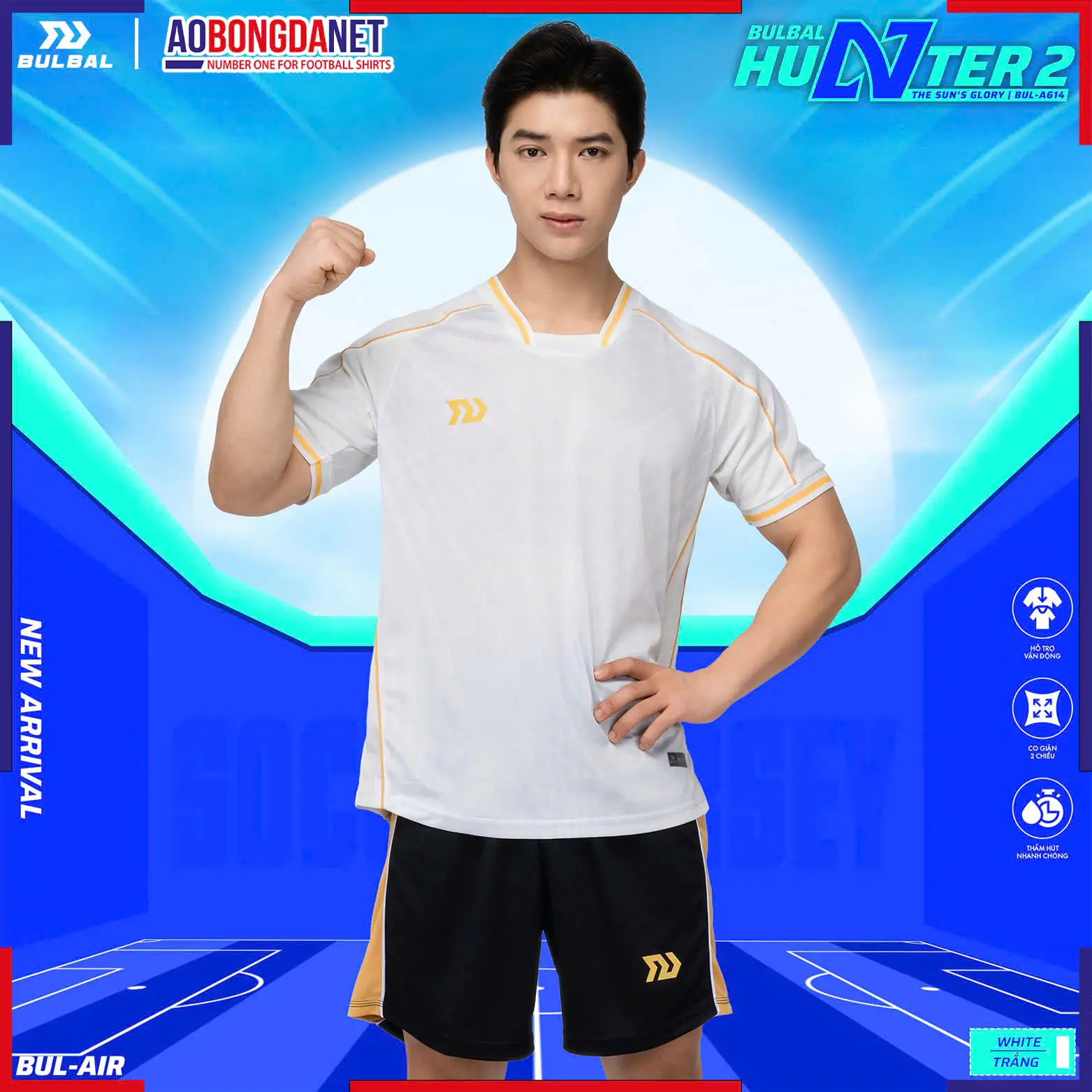 Áo Bóng Đá Không Logo Bulbal Hunter 2 Trắng