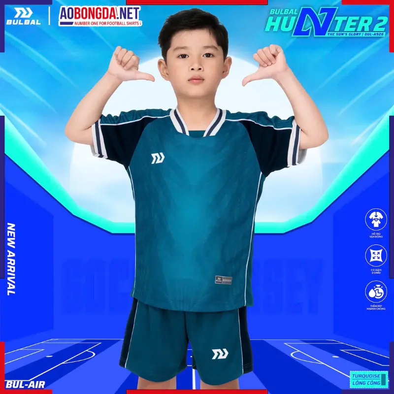 Áo Bóng Đá Không Logo Bulbal Hunter 2 Trẻ Em Lông Công