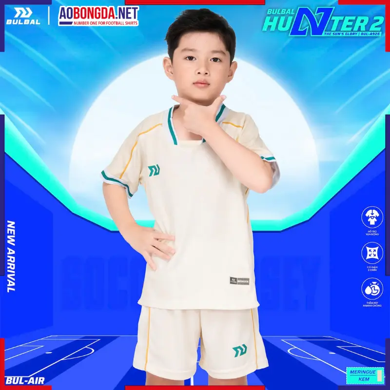 Áo Bóng Đá Không Logo Bulbal Hunter 2 Trẻ Em Kem
