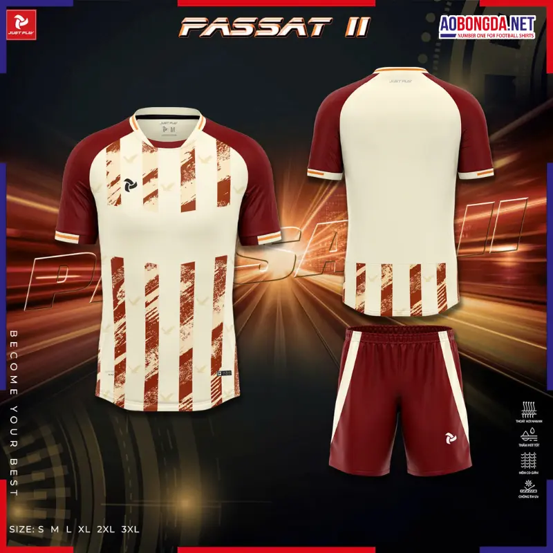 Áo Bóng Đá Không Logo Justplay Passat II Kem Đô