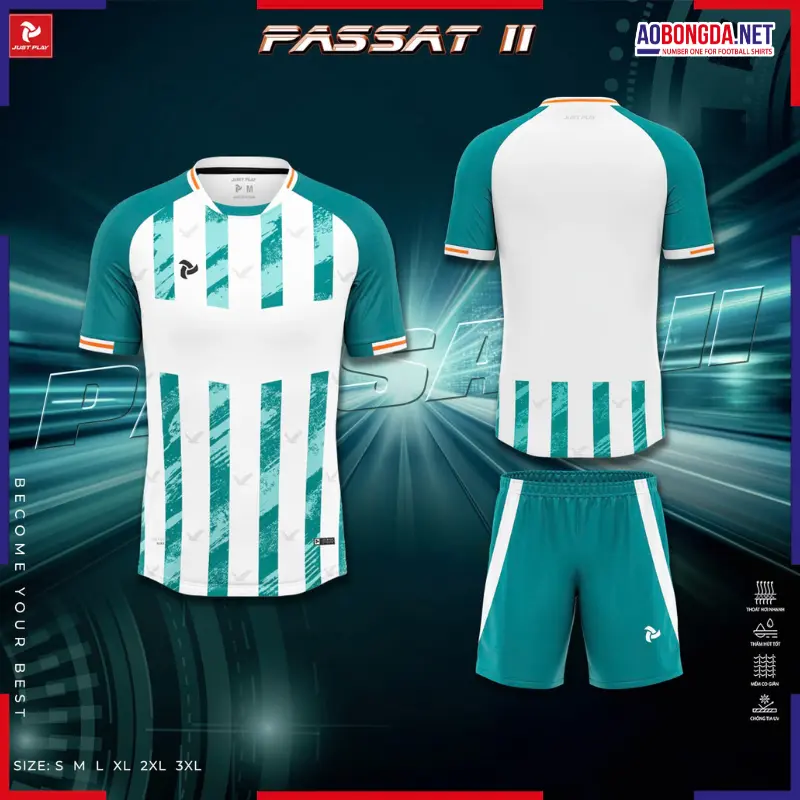 Áo Bóng Đá Không Logo Justplay Passat II Trắng Công
