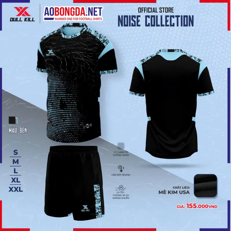 Áo Bóng Đá Không Logo Dullkill Noise Đen