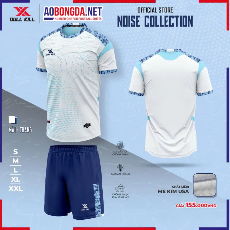 Áo Bóng Đá Không Logo Dullkill Noise Trắng