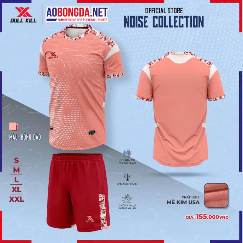 Áo Bóng Đá Không Logo Dullkill Noise Hồng Đào
