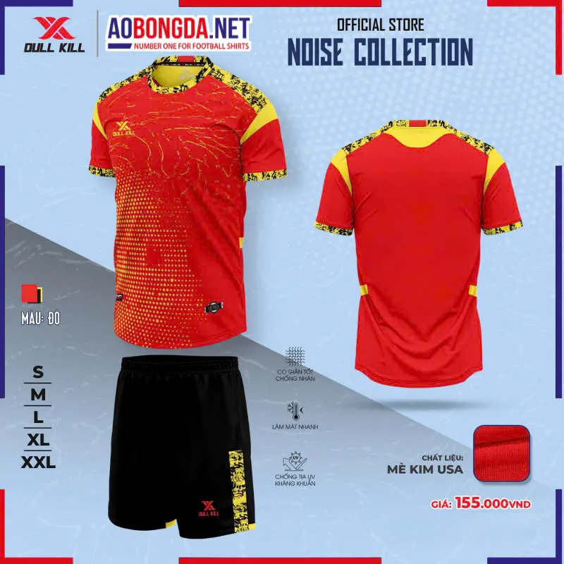 Áo Bóng Đá Không Logo Dullkill Noise Đỏ