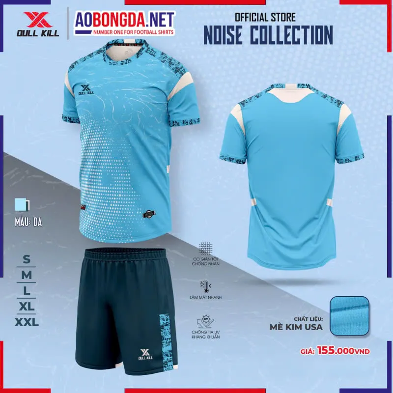 Áo Bóng Đá Không Logo Dullkill Noise Xanh Da