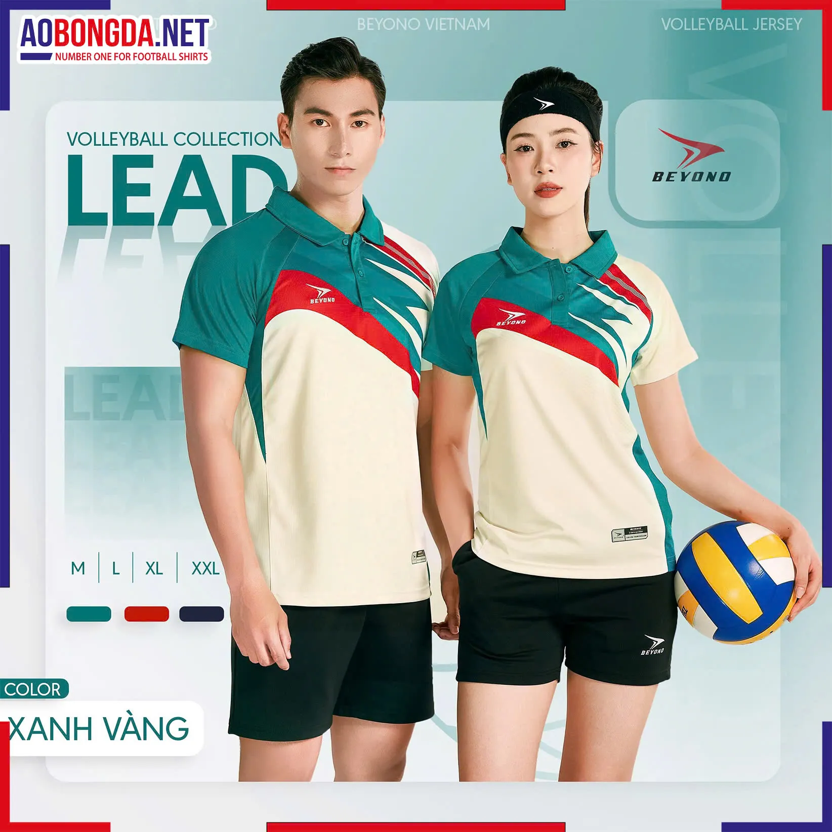 Bộ Bóng Chuyền Beyono Lead 2 Xanh Vàng