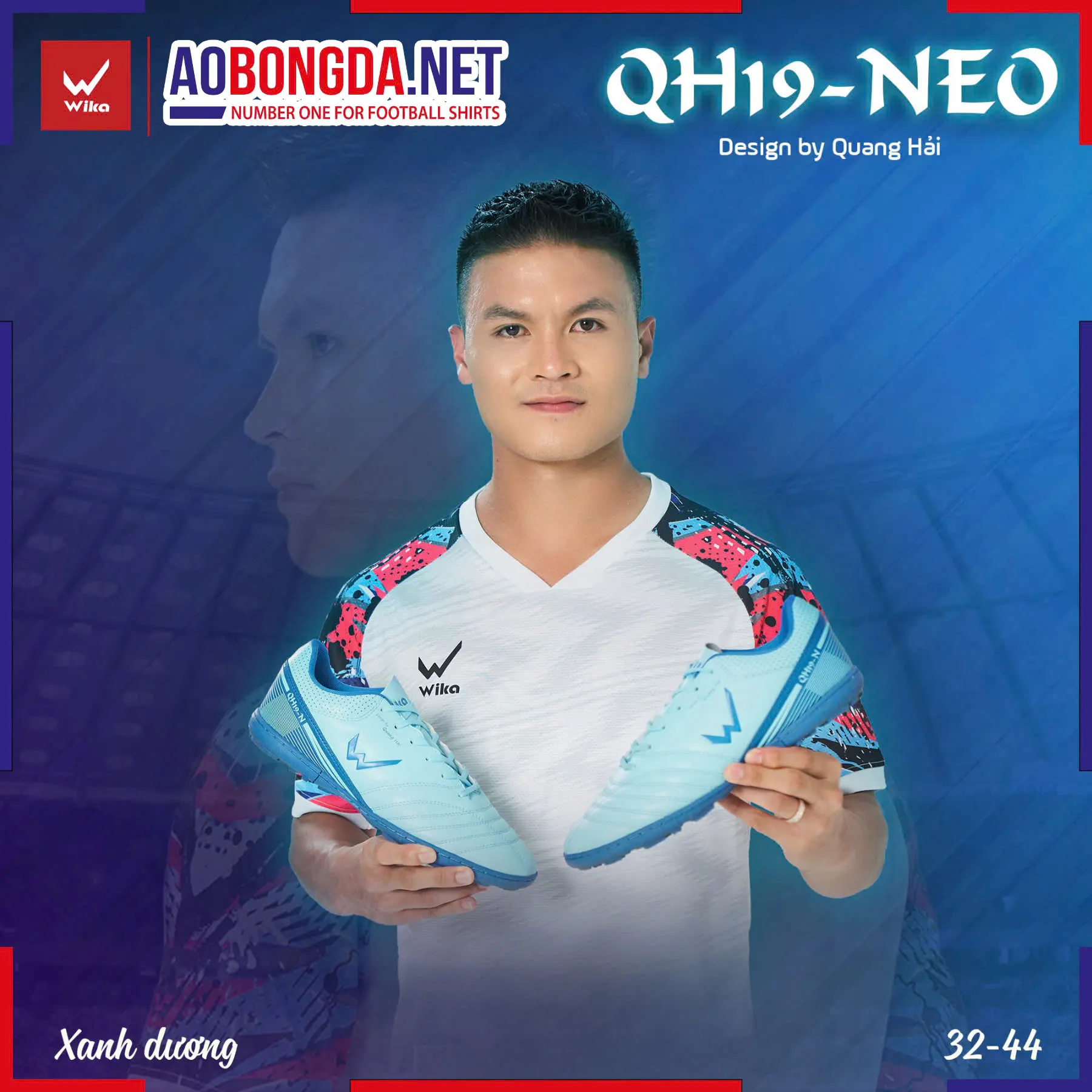 Giày bóng đá Wika QH19 Neo 2 Xanh Dương