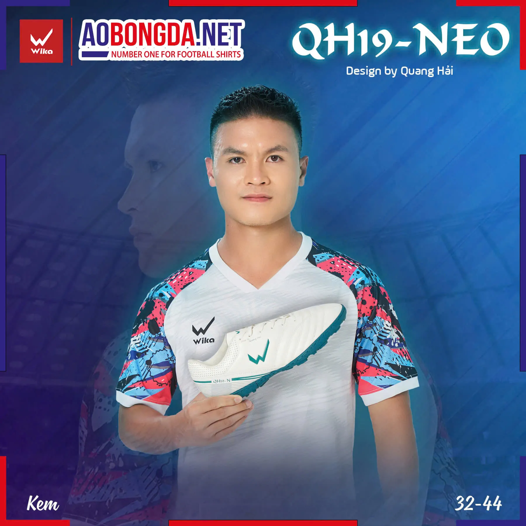 Giày bóng đá Wika QH19 Neo 2 Kem