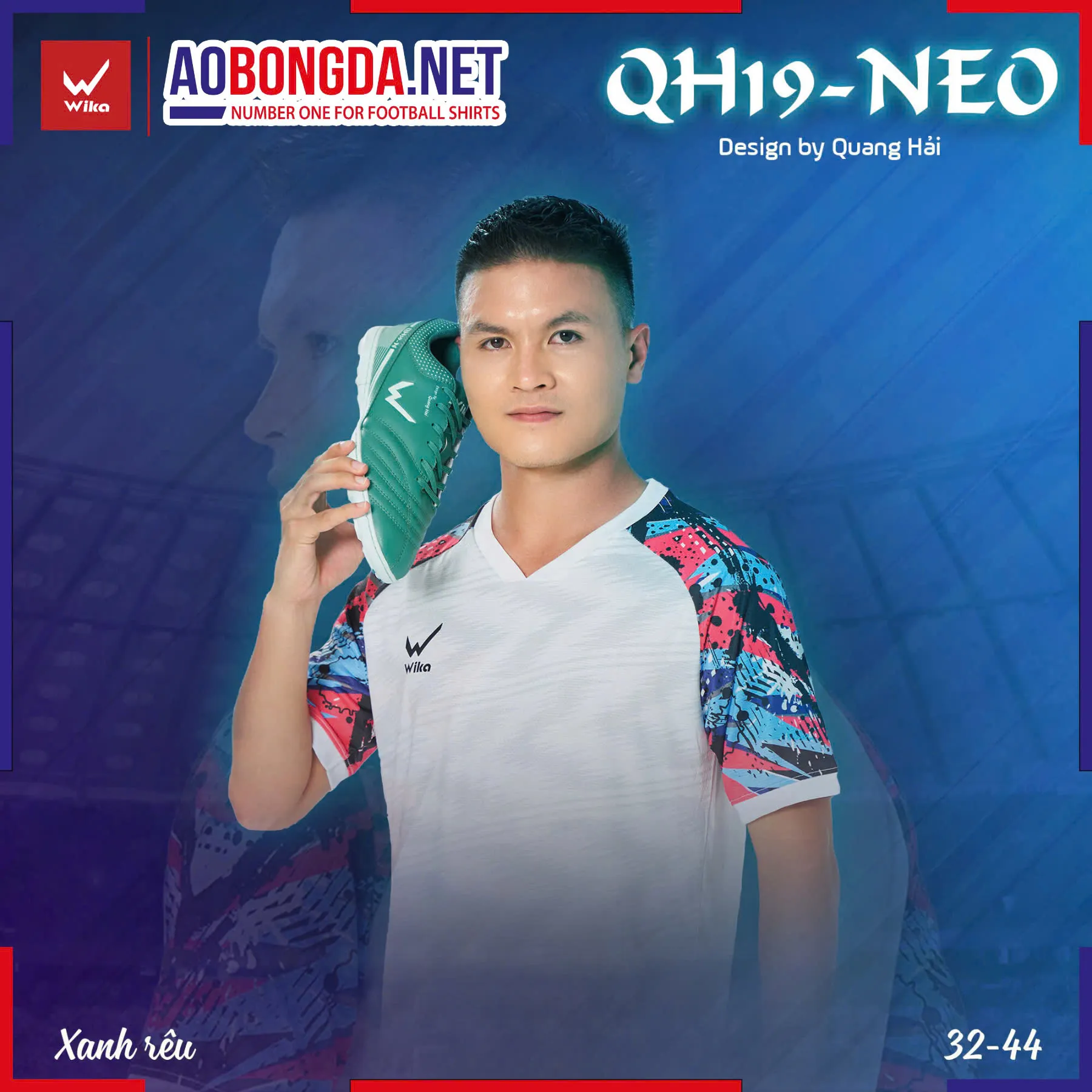 Giày bóng đá Wika QH19 Neo 2 Xanh Rêu