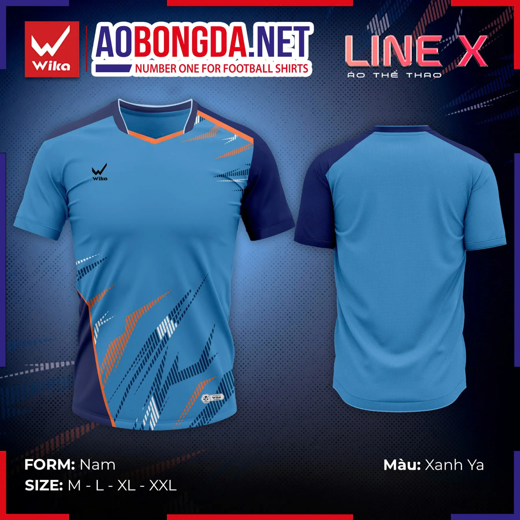  Áo Thể Thao Wika Line X Xanh Ya