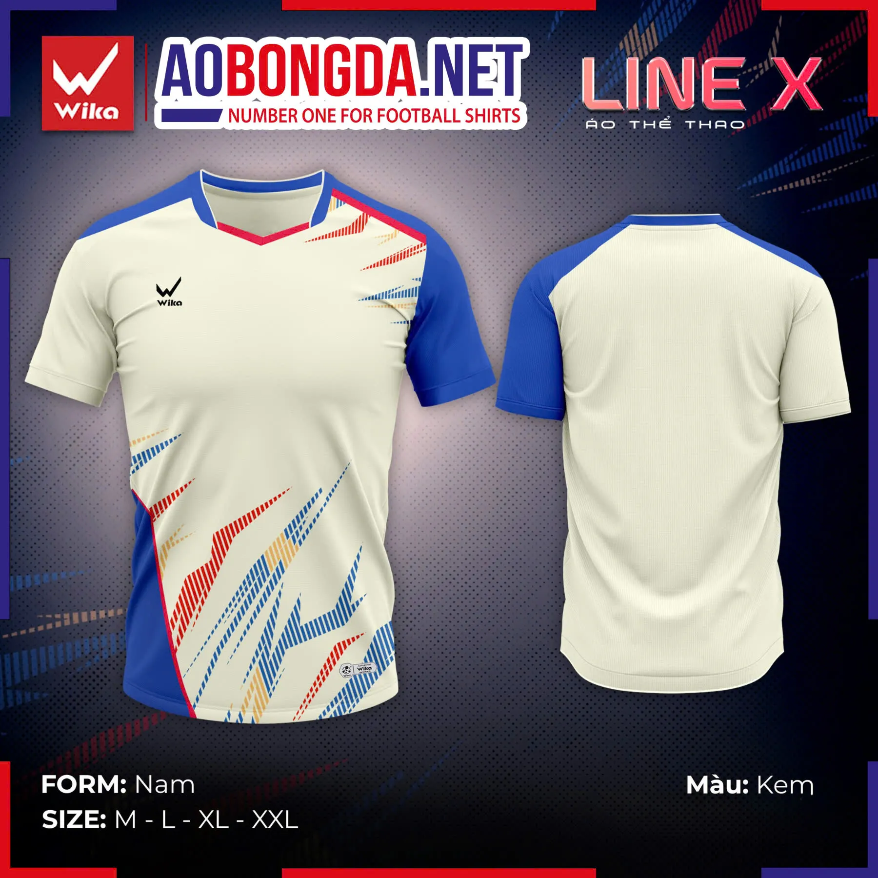 Áo Thể Thao Wika Line X Kem