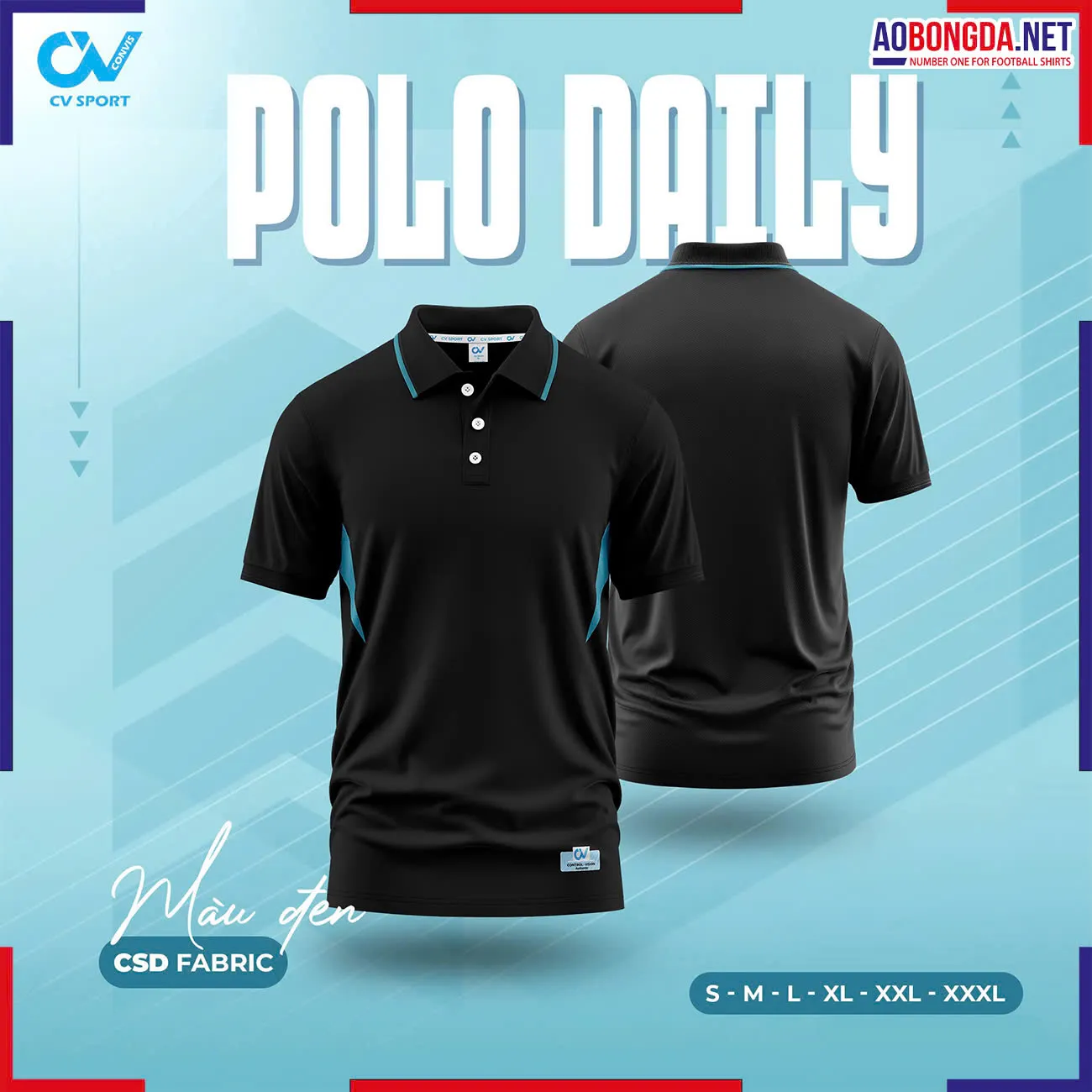 Áo Polo CV Daily Đen
