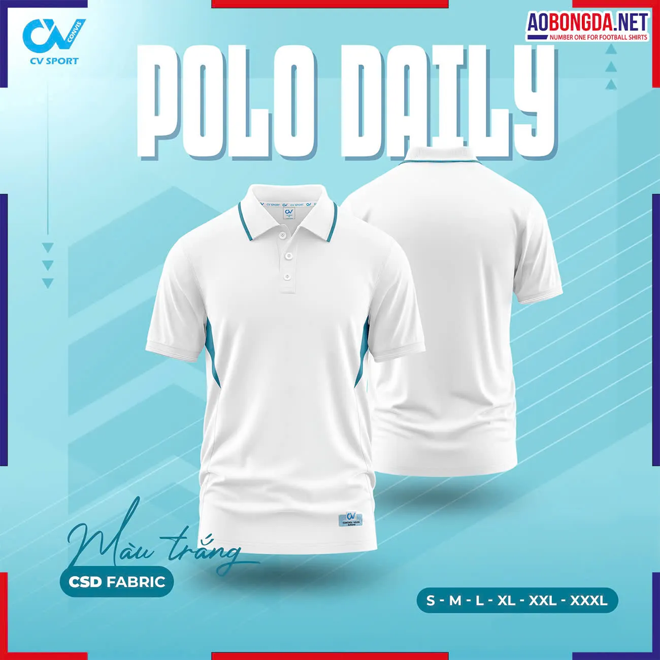 Áo Polo CV Daily Trắng