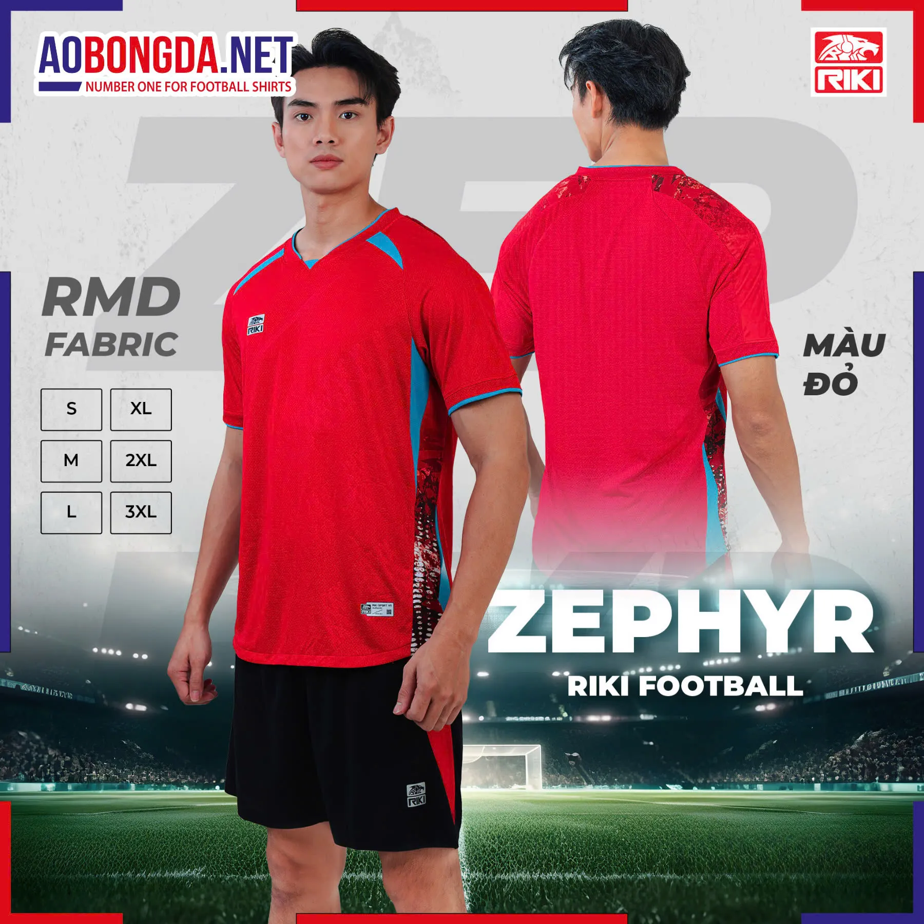 Áo Bóng Đá Không Logo Riki SF05 Zephyr Đỏ