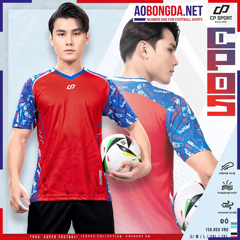 Áo Bóng Đá Không Logo CP CP05 Đỏ