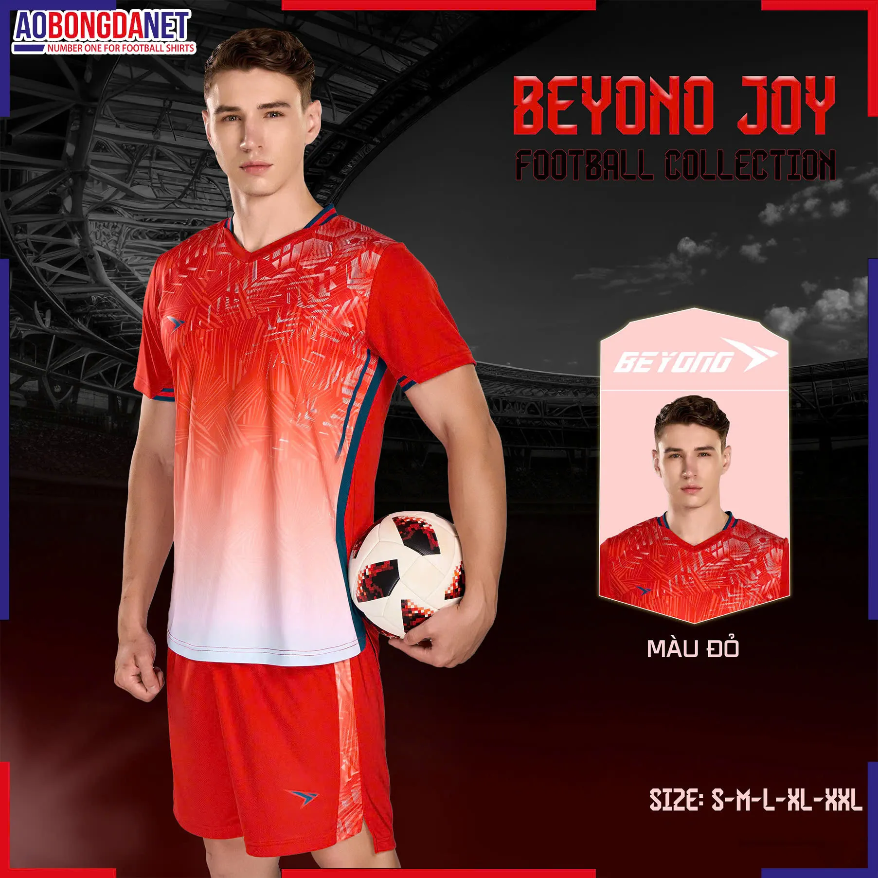 Áo bóng đá không logo Beyono Joy Đỏ