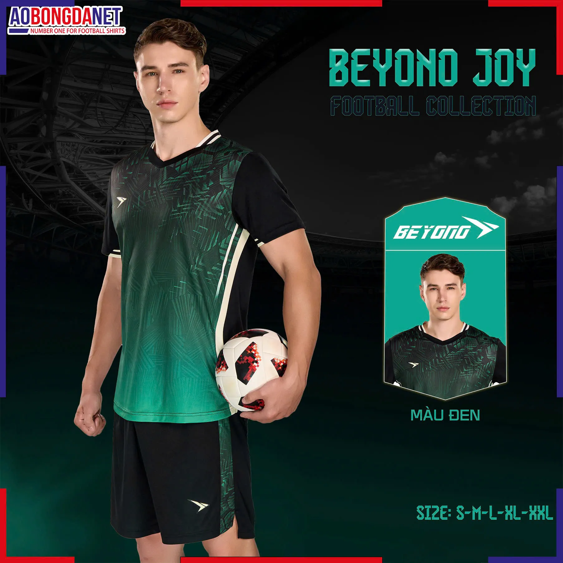 Áo bóng đá không logo Beyono Joy Đen