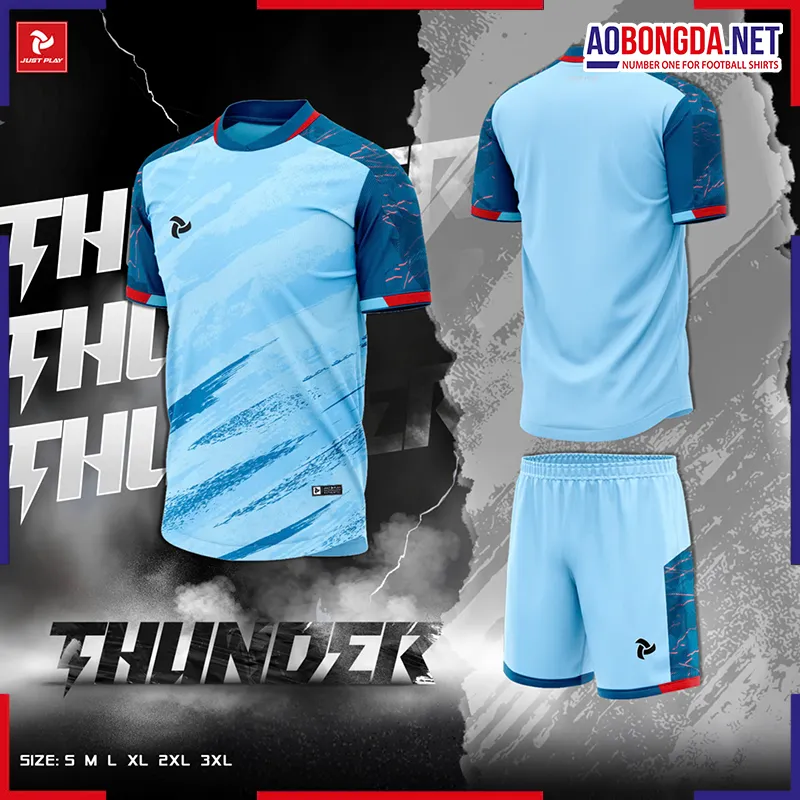 Áo Bóng Đá Không Logo Justplay Thunder Biển