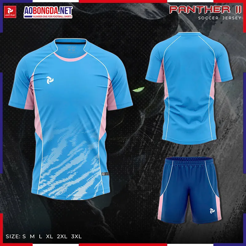 Áo Bóng Đá Không Logo Justplay Panther II Xanh Da
