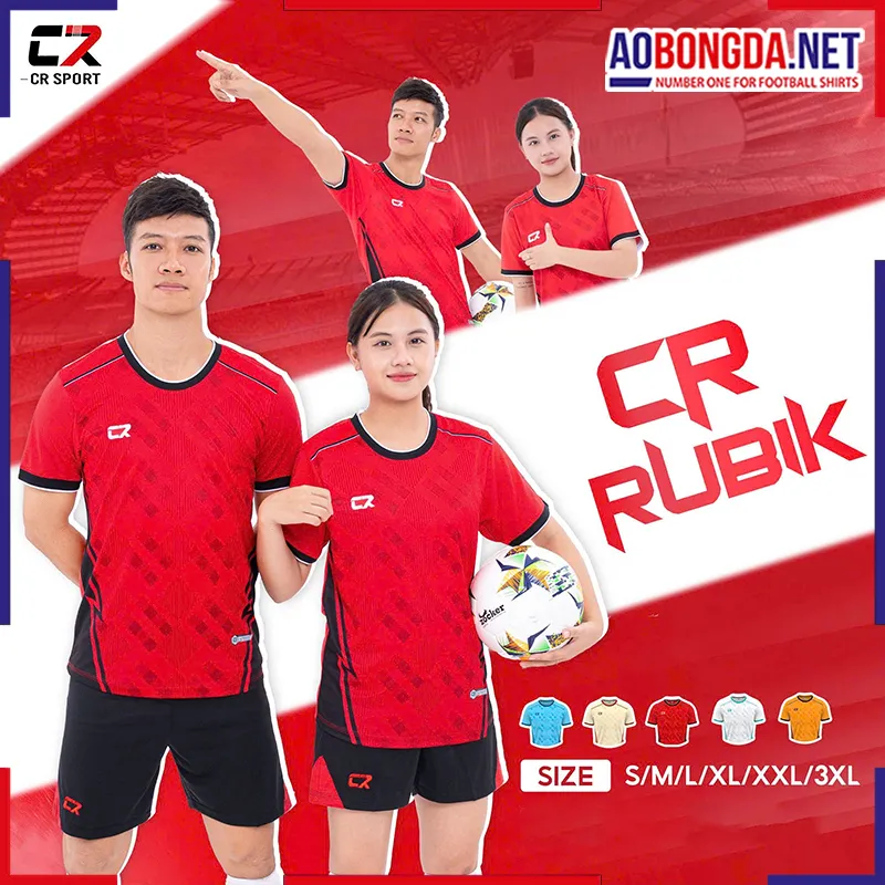 Áo Bóng Đá Không Logo CR Rubik Đỏ