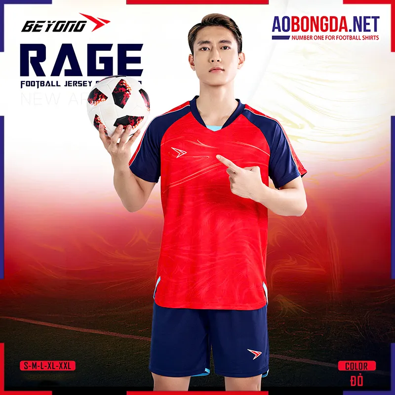  Áo bóng đá không logo Beyono Rage Đỏ