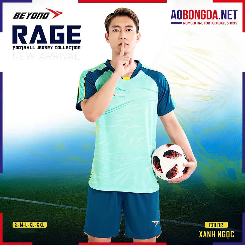 Áo bóng đá không logo Beyono Rage Xanh Ngọc