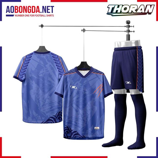 Áo Bóng Đá Không Logo HD Thoran Tím