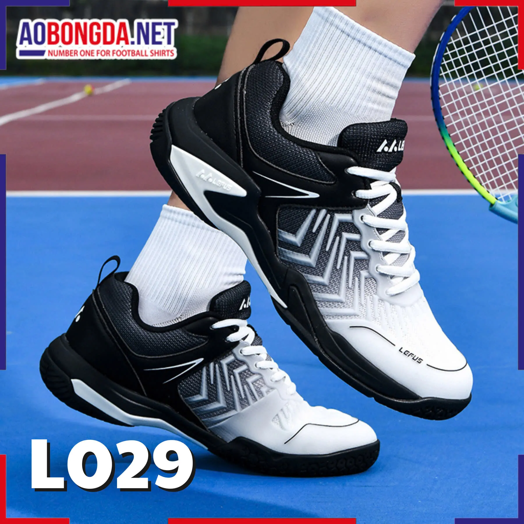 Giày Thể Thao Lefus L029 White Black