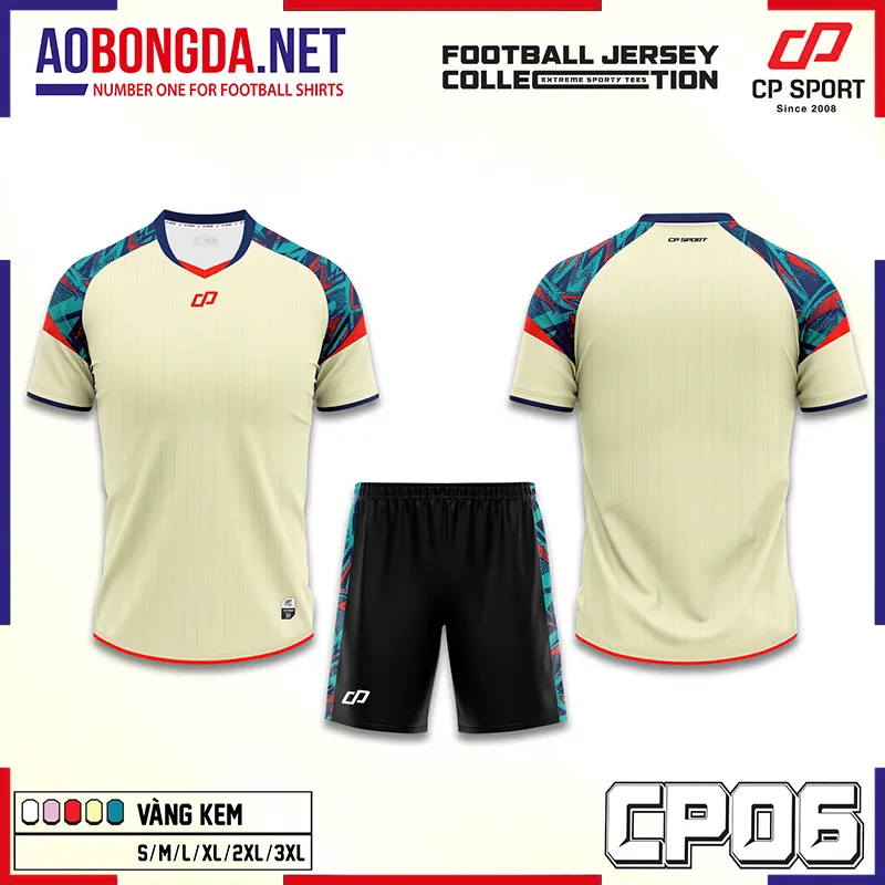 Áo Bóng Đá Không Logo CP CP06 Kem